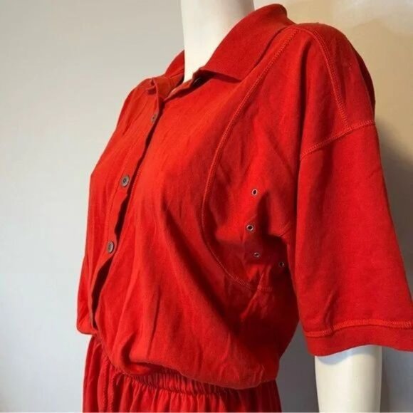Vintage 90's red polo shirt dress 100% cotton by Liz Claiborne Size large - Picture 8 of 8